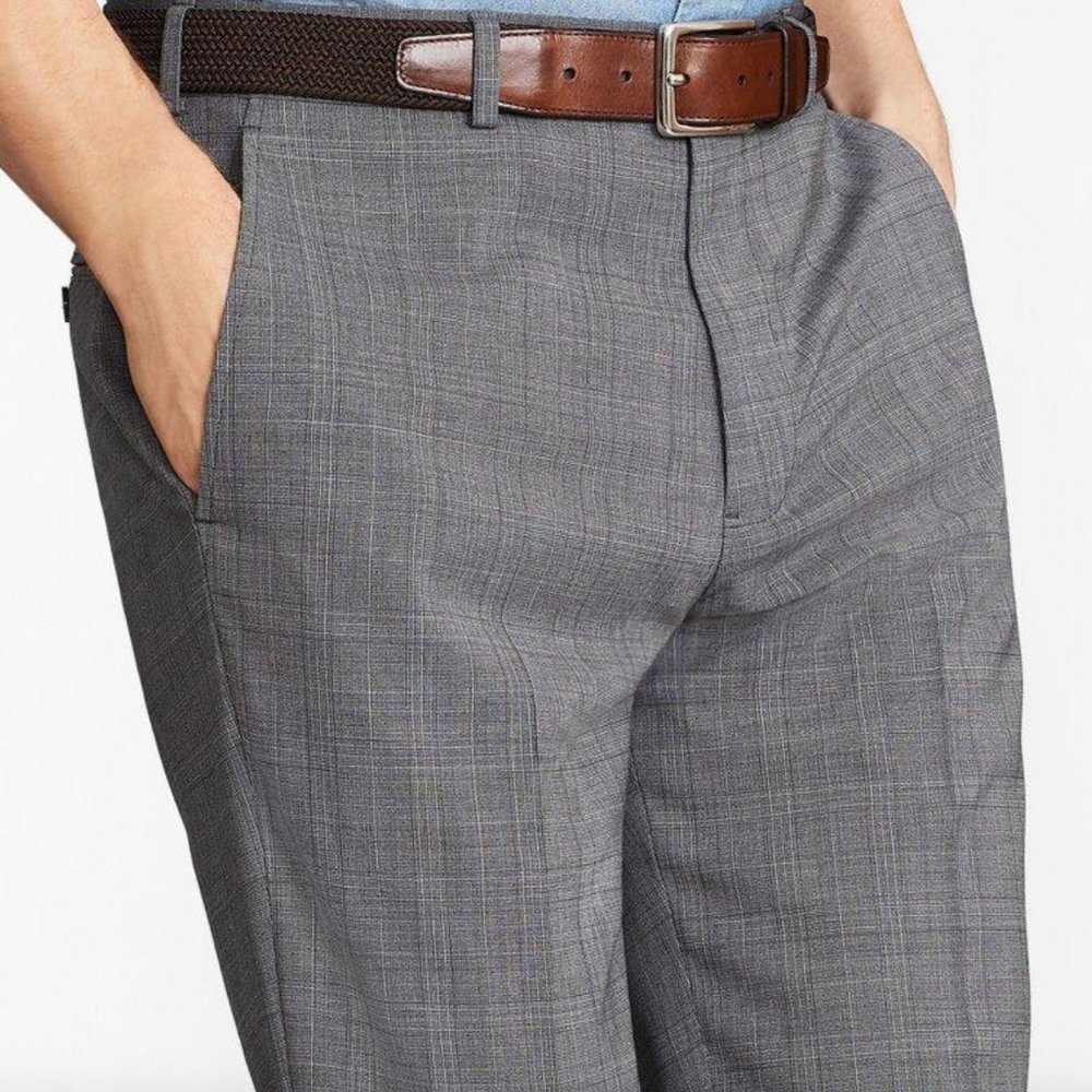 Brooks Brothers Micro-Check Trousers Grey
